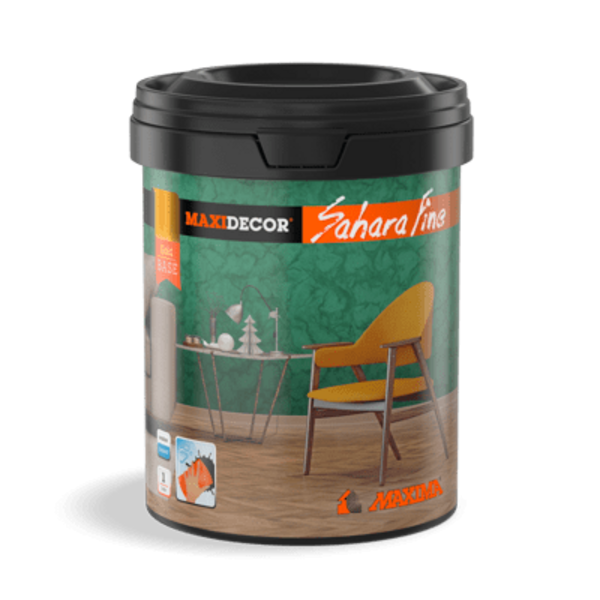 Maxidecor Sahara fine dekorativni vodoperivi premaz 3L crni - Slika 1