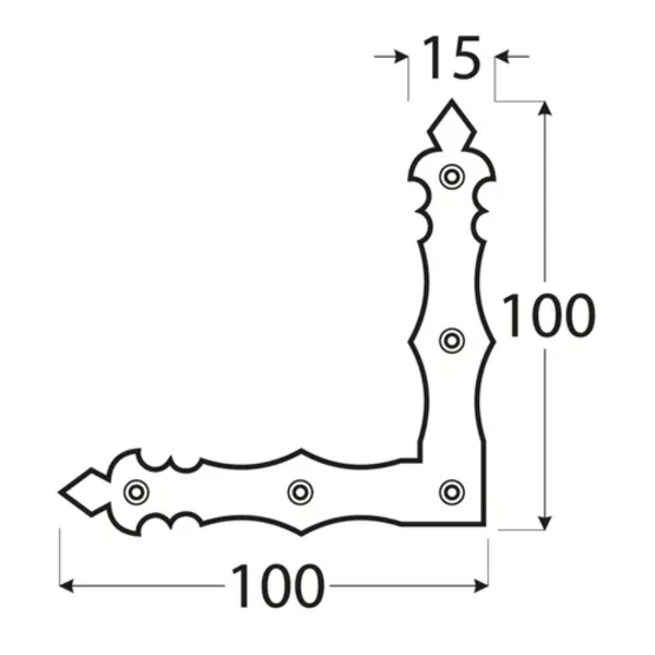 NAD 8 Dekorativni ugaonik 100x100x15x2,0 mm crni - Slika 2