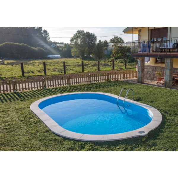 Ovalni montažni bazen GRE ukopni - set 800x400x150 - 10 m3 filter - Slika 1