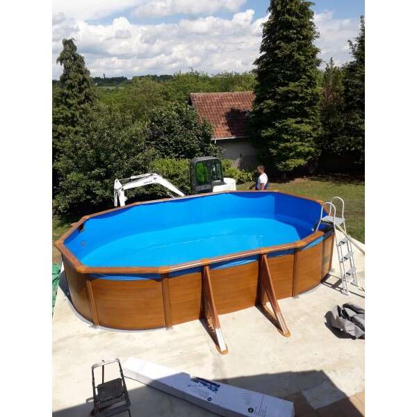 Ovalni montažni bazen GRE Wood - set 6,1X3,75X1,2 - 4m3/h - Slika 5