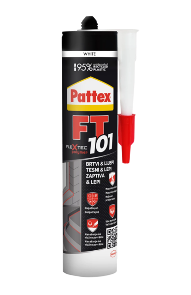 Pattex FT 101 višenamenski lepak i zaptivna masa beli 280ml - Slika 1