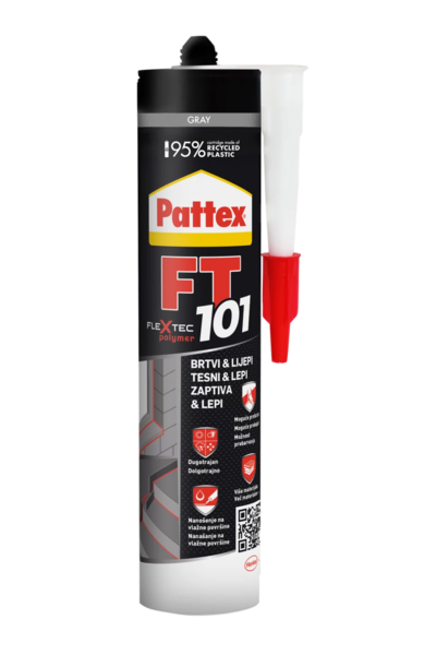 Pattex FT 101 višenamenski lepak i zaptivna masa sivi 280ml - Slika 1