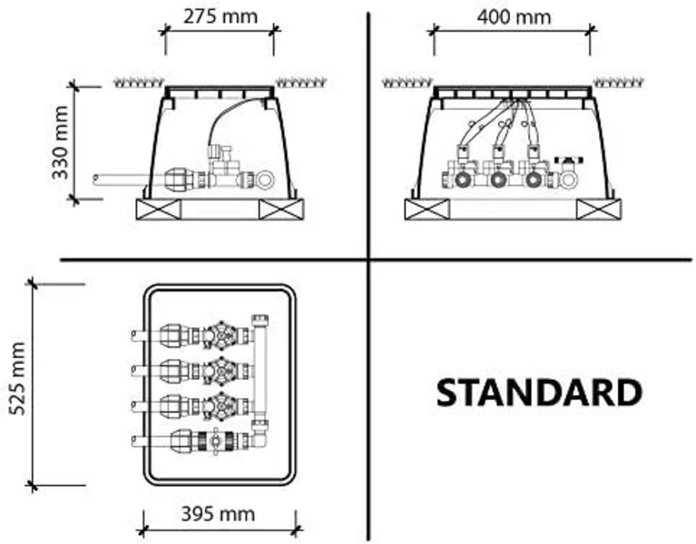 Poliext plastični šaht za navodnjavanje standard 520x400x330mm - Slika 2