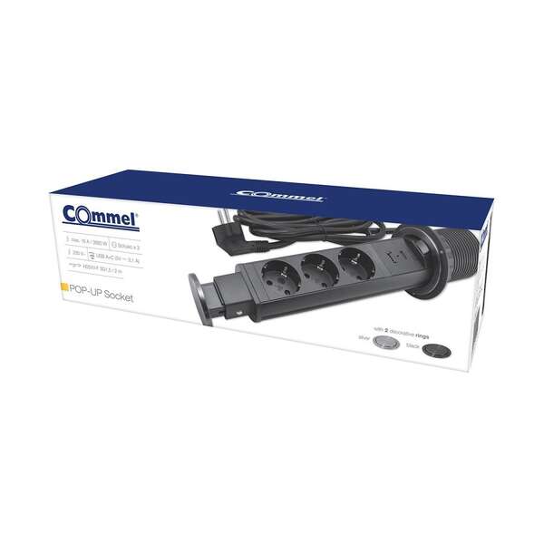 Pop up utičnica 3G 2m crna - Slika 4