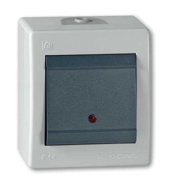 Prekidač jednopolni sa indikacijom Power 16A/250V sivi - Slika 1