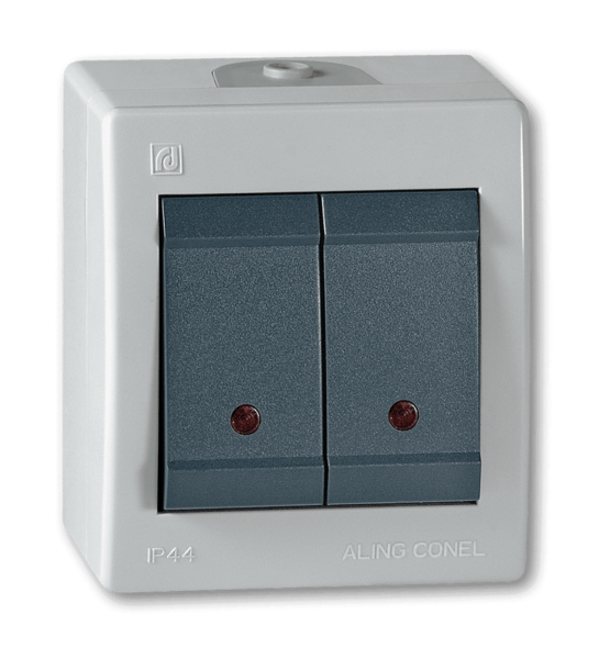 Prekidač serijski sa indikacijom Power 10A/250V siva - Slika 1