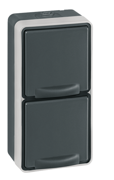 Priključnica dvopolna dvostruka vertikalna polikar. jezgro Protecta 16A/250V fr. - Slika 1