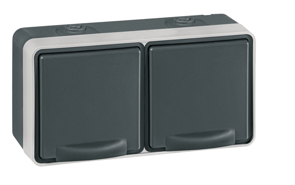 Priključnica dvopolna horizontalna dvostruka polikar. jezgro Protecta 16A/250V - Slika 1