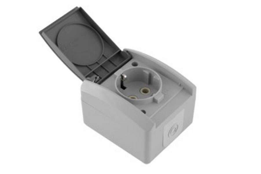 Priključnica dvopolna SETQ 16A/250V siva - Slika 1
