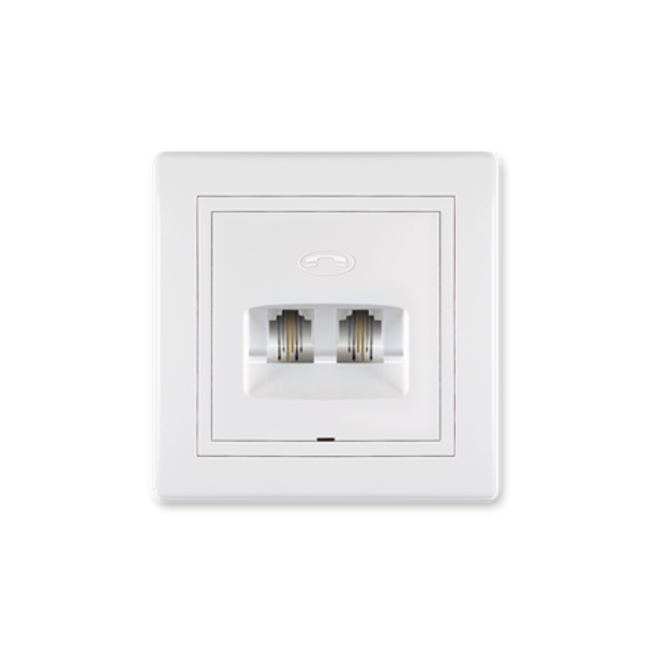 Priključnica telefonska dvostruka RJ12 6/2 sa dve odvojene linije Prestige - Slika 1