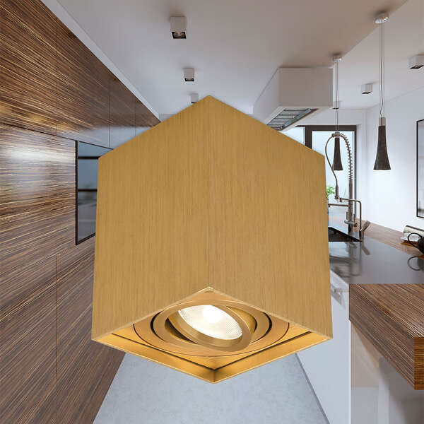 Rozetna 8010 kvadratna zlatna GU10 - Slika 2