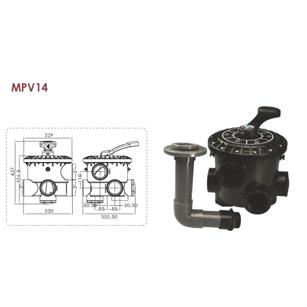 Šestopoložajni ventili Emaux za filtere 3" - Slika 5