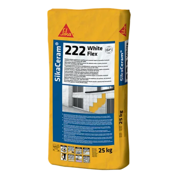 SikaCeram 222 White Flex Fleksibilni beli lepak za pločice visokih performansi 25kg - Slika 1