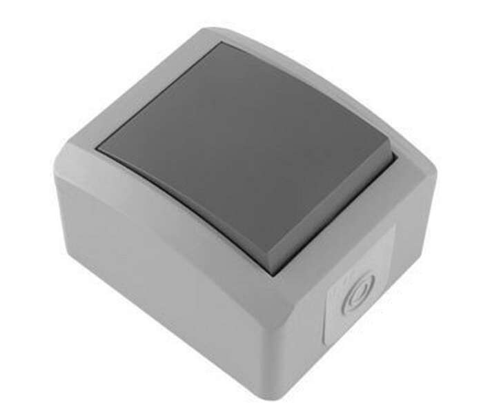 Sklopka jednopolna SETQ 10AX/250V siva vij. veza - Slika 1