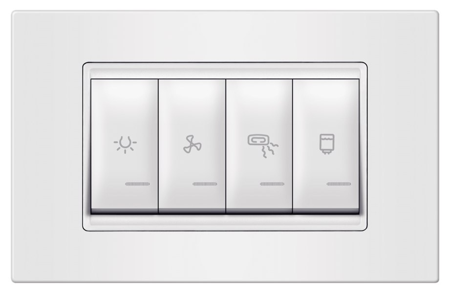Sklopka za kupatilo sa indikacijom i kutijom 4x16A horizontalna Experience - Slika 1