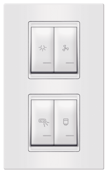 Sklopka za kupatilo sa indikacijom i kutijom 4x16A vertikalna Experience - Slika 1