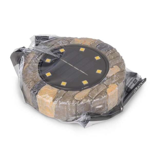 Solarna lampa baštenska kamen braon LED Entac - Slika 3