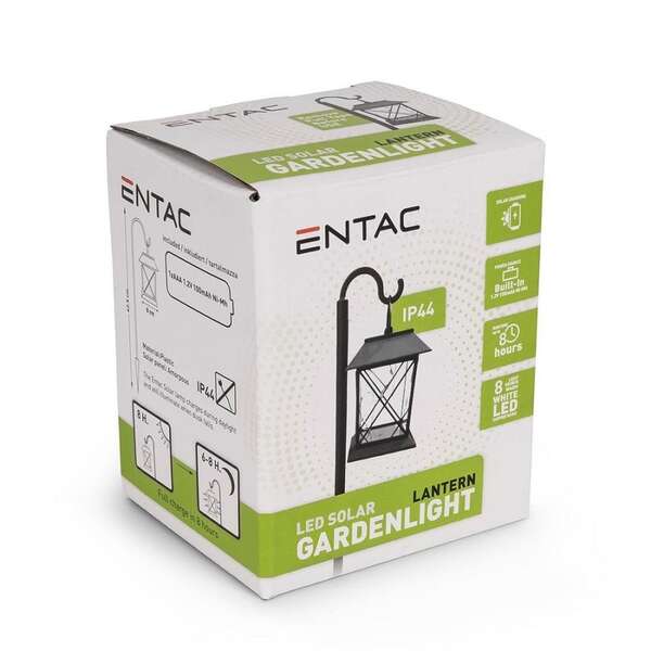 Solarna lampa baštenska LED 42.5cm crna Entac - Slika 3