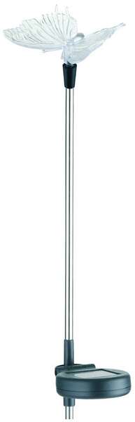 Solarna lampa baštenska leptir LED 34cm metalik Entac - Slika 1