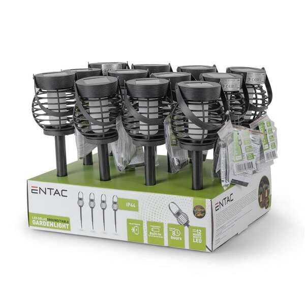 Solarna lampa baštenska plamen LED crna Entac - Slika 3