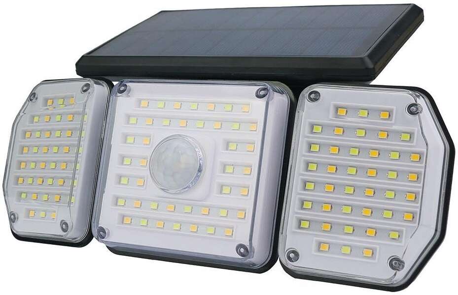 Solarna LED lampa zidna sa senzorom 2.3W 3 glave Entac - Slika 1