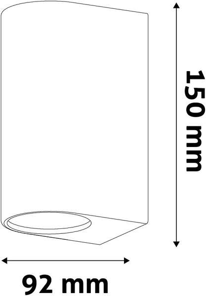 Spoljna zidna lampa Alega 2xGU10 IP44 Crna - Slika 2