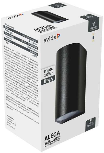 Spoljna zidna lampa Alega 2xGU10 IP44 Crna - Slika 3