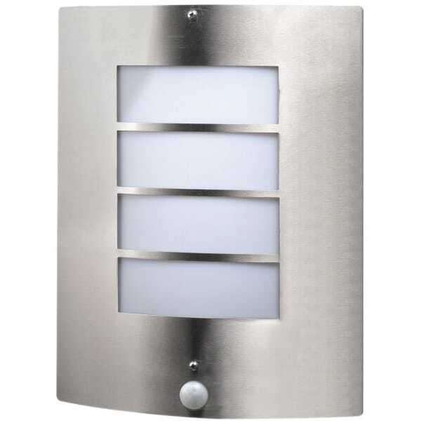 Spoljna zidna lampa Morro 1xE27 sa senzorom IP44 Saten-Nikel - Slika 1