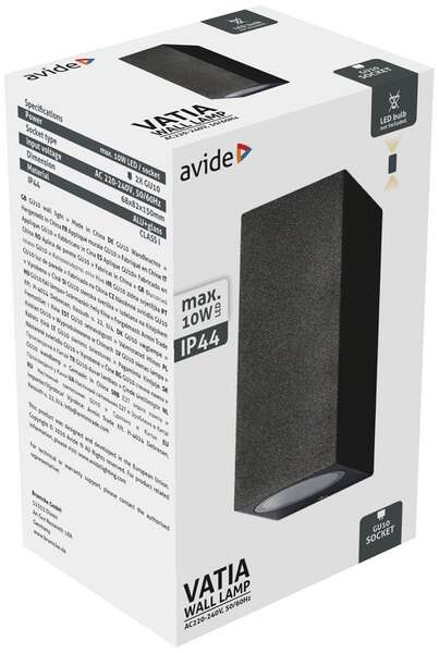 Spoljna zidna lampa Vatia 2xGU10 IP44 Crna - Slika 2