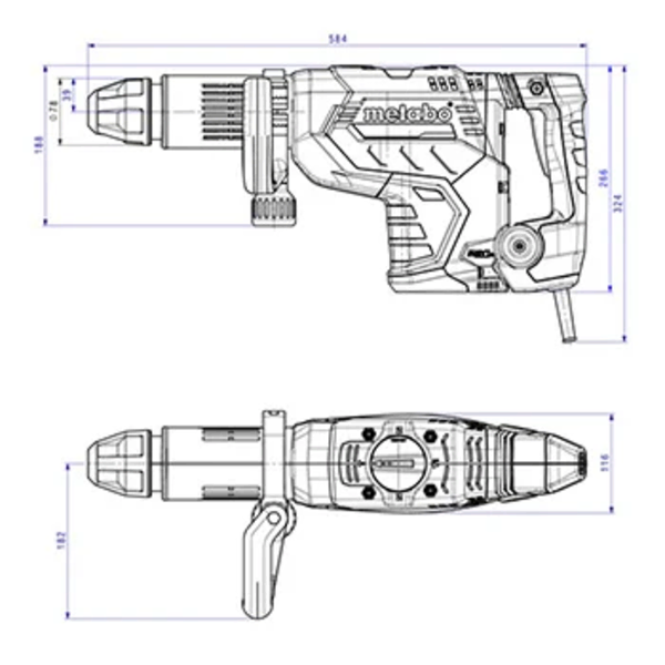 Električna štemarica SDS-max čekić MHEV 11 B Metabo - Slika 7