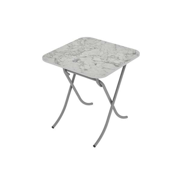 Sto višenamenski sklopivi beli mermer 70*70cm Alesta - Slika 1