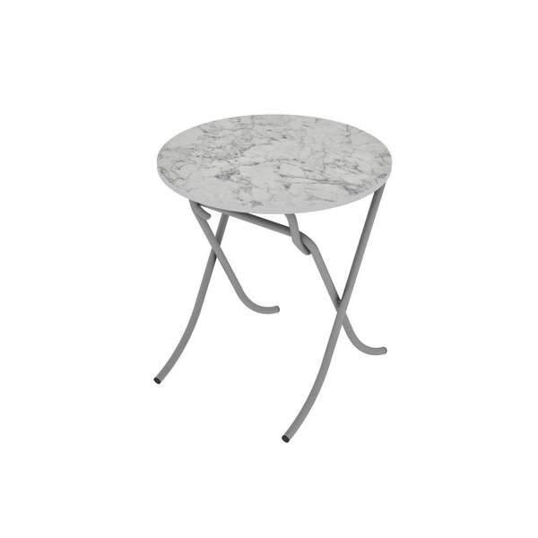 Sto višenamenski sklopivi beli mermer 70cm Alesta - Slika 1