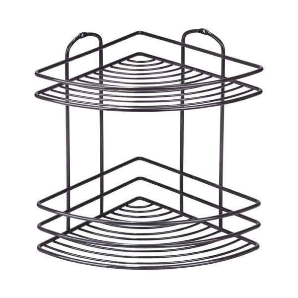 Tekno-Tel Žičana ugaona dvostruka polica crna - Slika 1