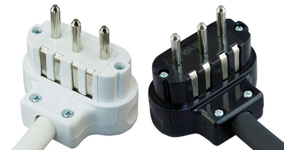 Trofazni utikač L beli Tehnoelektro - Slika 1