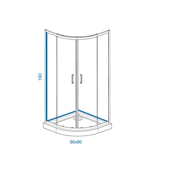 Tuš kabina R90 TRANSPARENT LINNI - Slika 2