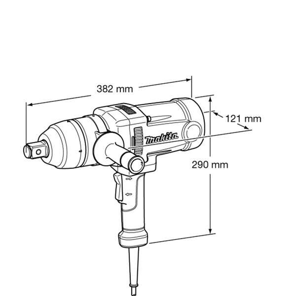Udarni odvijač 1 inč 1200W 1000Nm Makita TW1000 - Slika 2