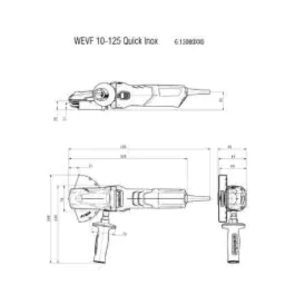Ugaona brusilica WEVF 10-125 Quick Inox Metabo - Slika 3
