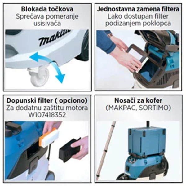 Industrijski usisivač 1200W Makita VC4210LX - Slika 3