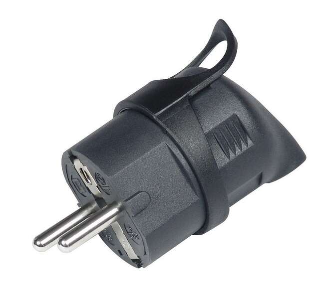 Utikač šuko 16A 250V L crni - Slika 1