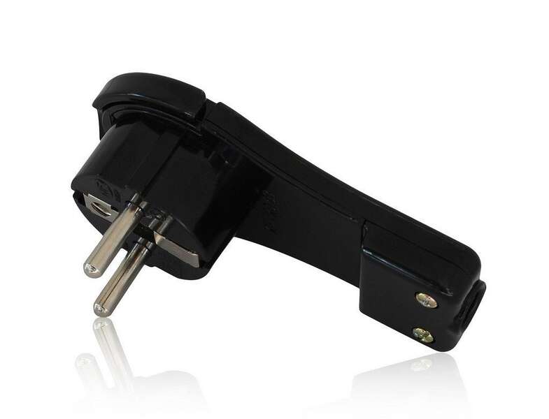 Utikač šuko pljosnati ugaoni 250V 16A crni - Slika 1