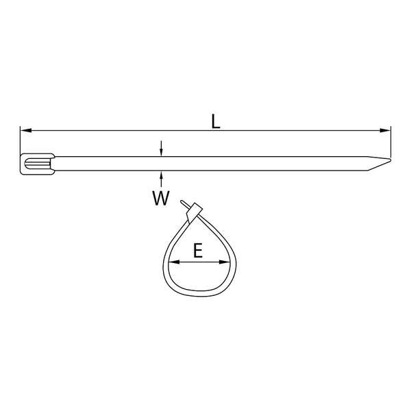 Vezice metalne 4.6x200mm 25kom. Commel - Slika 2