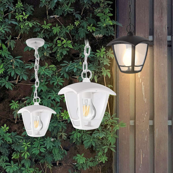 Zidna baštenska svetiljka bela 800mm E27 IP44 - Slika 2