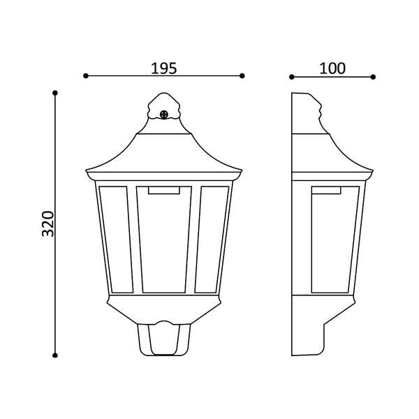 Zidna baštenska svetiljka bela E27 IP44 - Slika 4