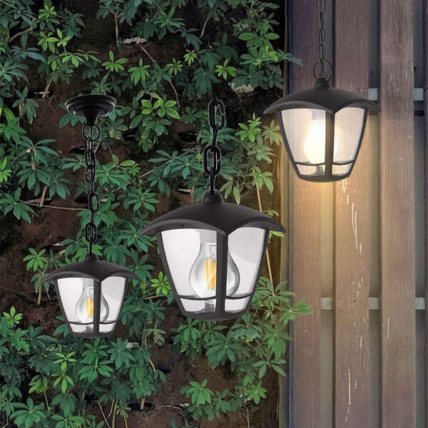 Zidna baštenska svetiljka crna 800mm E27 IP44 - Slika 2