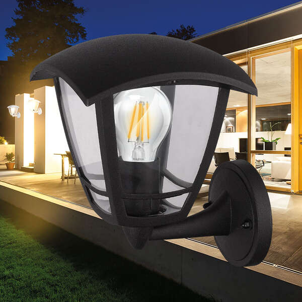 Zidna baštenska svetiljka crna E27 IP44 - Slika 2