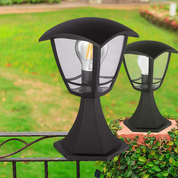 Zidna baštenska svetiljka crna E27 IP44 - Slika 2