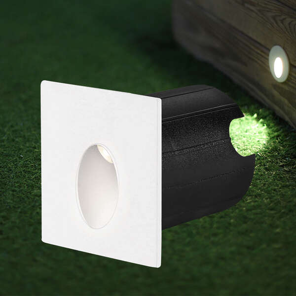 Zidna baštenska svetiljka kvadratna bela 2W 3000K IP65 - Slika 2