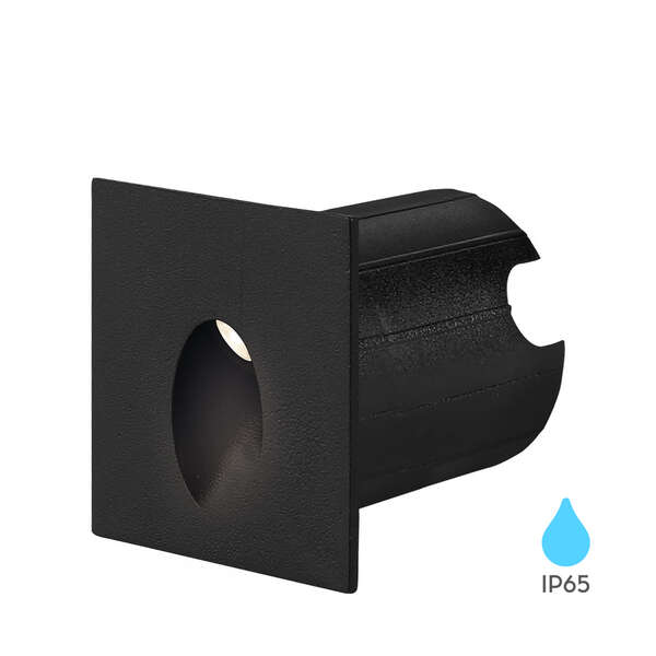 Zidna baštenska svetiljka kvadratna crna 2W 3000K IP65 - Slika 6