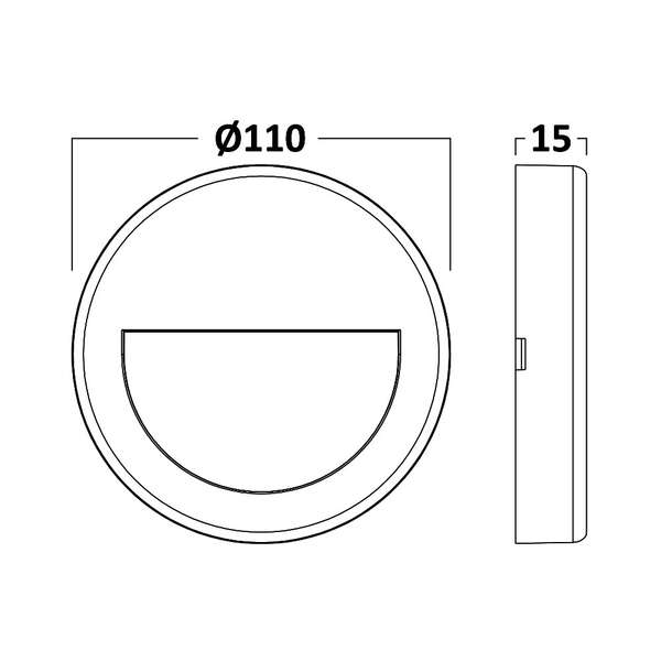 Zidna baštenska svetiljka okrugla bela 3W 3000K IP65 - Slika 5
