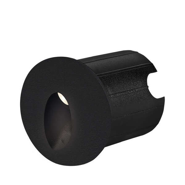 Zidna baštenska svetiljka okrugla crna 2W 3000K IP65 - Slika 1